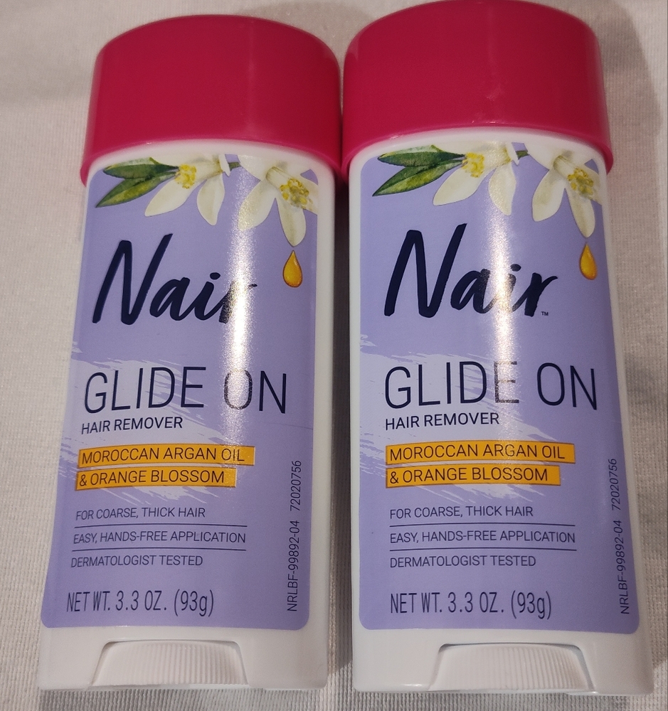 NEW! 2- NAIR GLIDE-ON Hair Remover 3.3oz
